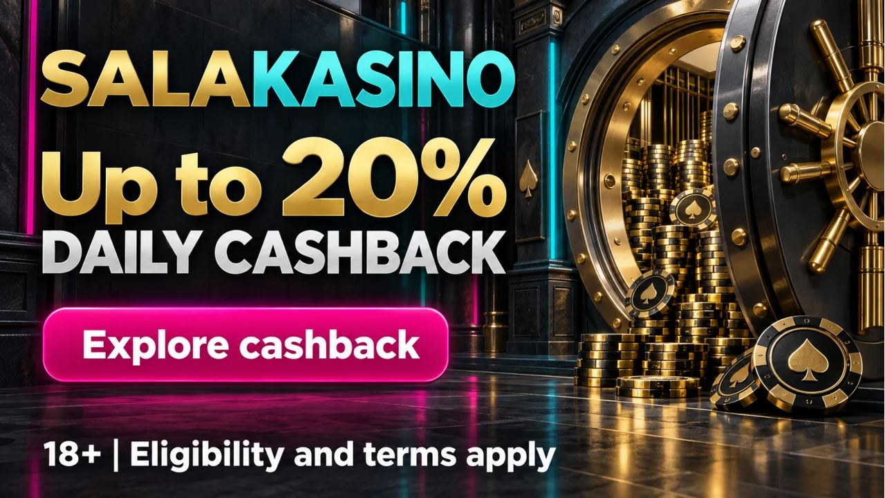Salakasino: up to 20% daily cashback. Explore cashback. 18+. Eligibility and terms apply.